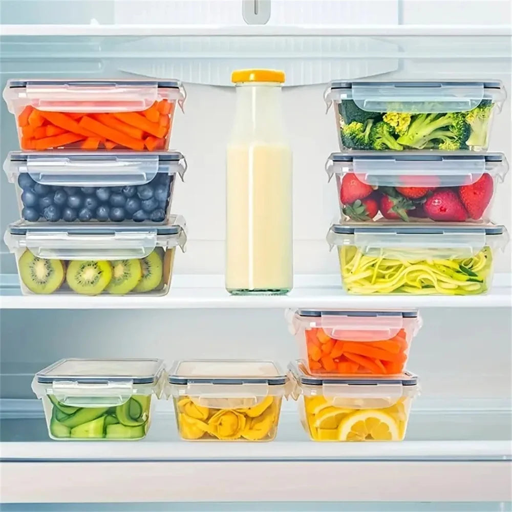48 Pcs Kitchen Storage Container Set - Reusable Plastic Bins with Lids
